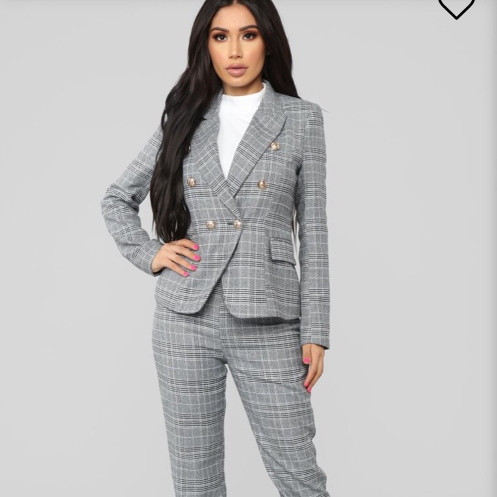 Plaid suit set